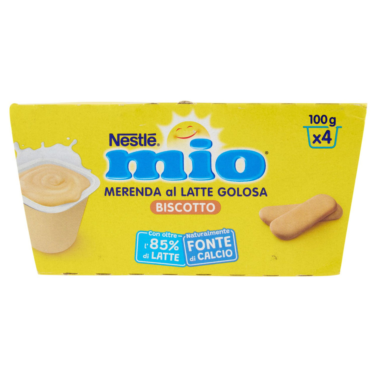 NESTLÉ MIO Merenda al Latte Biscotto 4 Vasetti da 100g