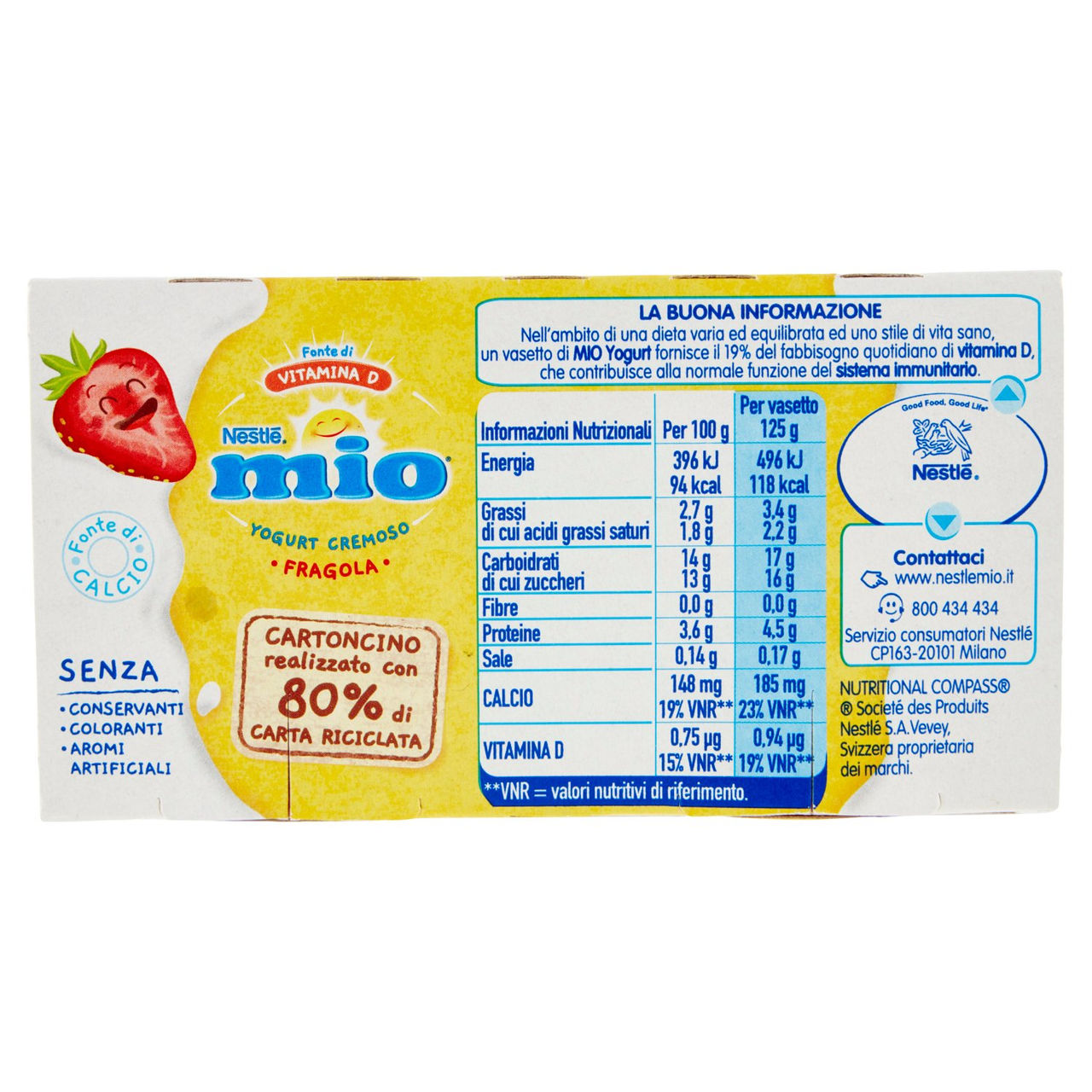 Nestlé Mio Yogurt Cremoso Fragola 2x125g online