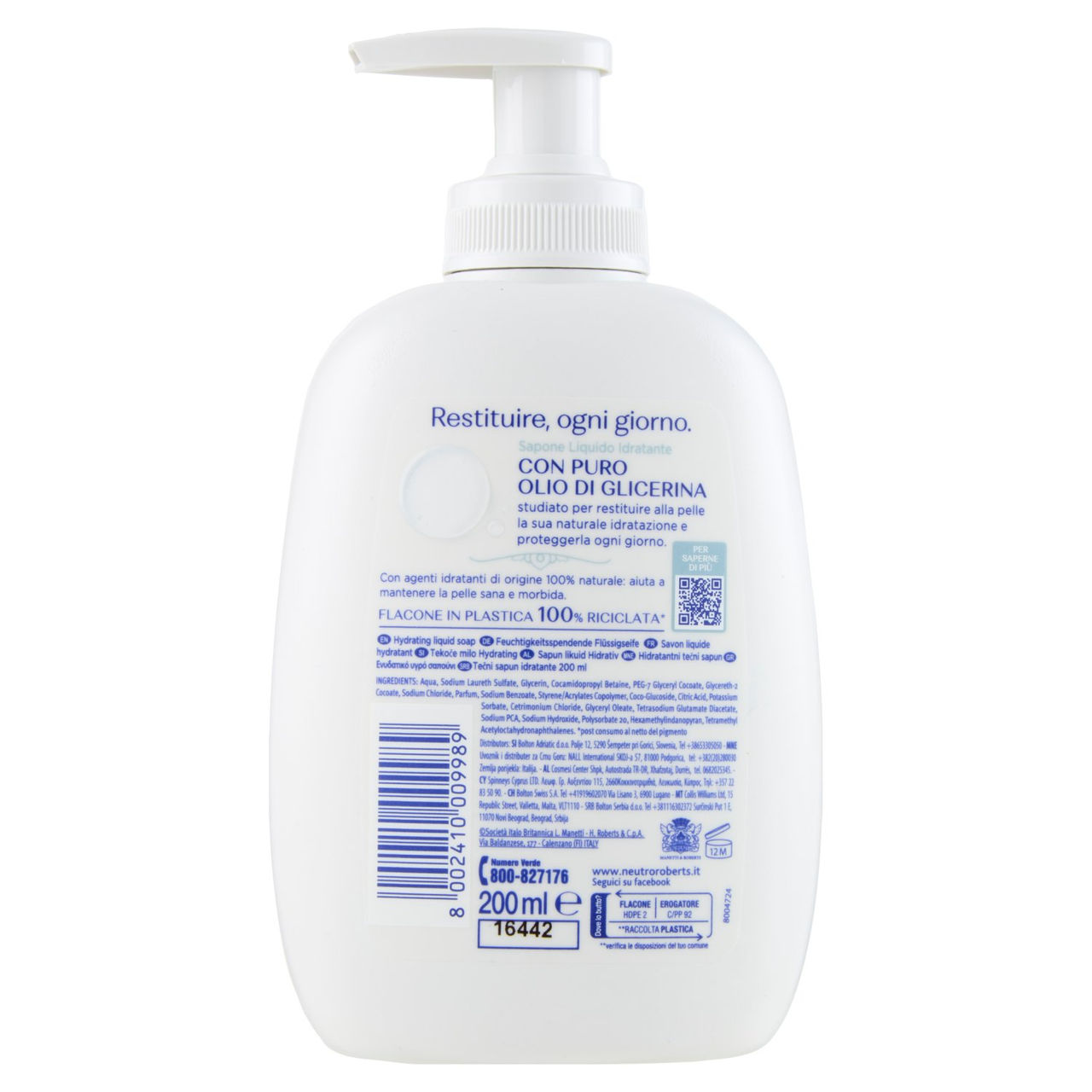 Neutro Roberts Idratante Classico Sapone Liquido 200 ml