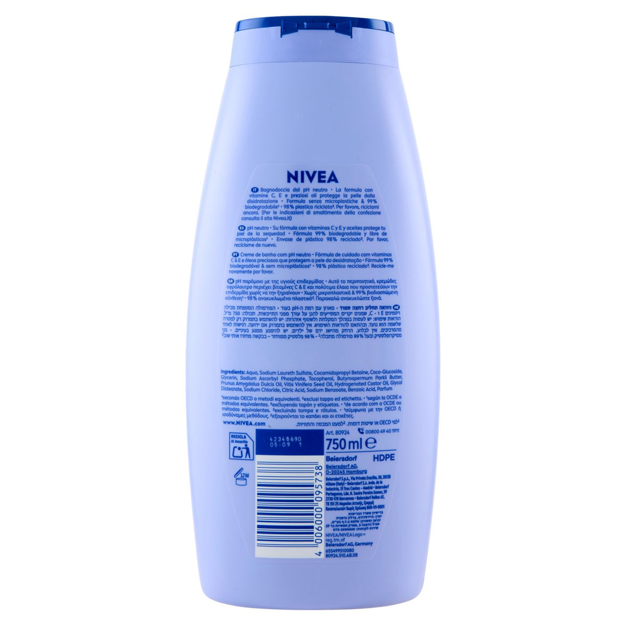 Nivea Creme Smooth Caring Foam Bath 750 ml
