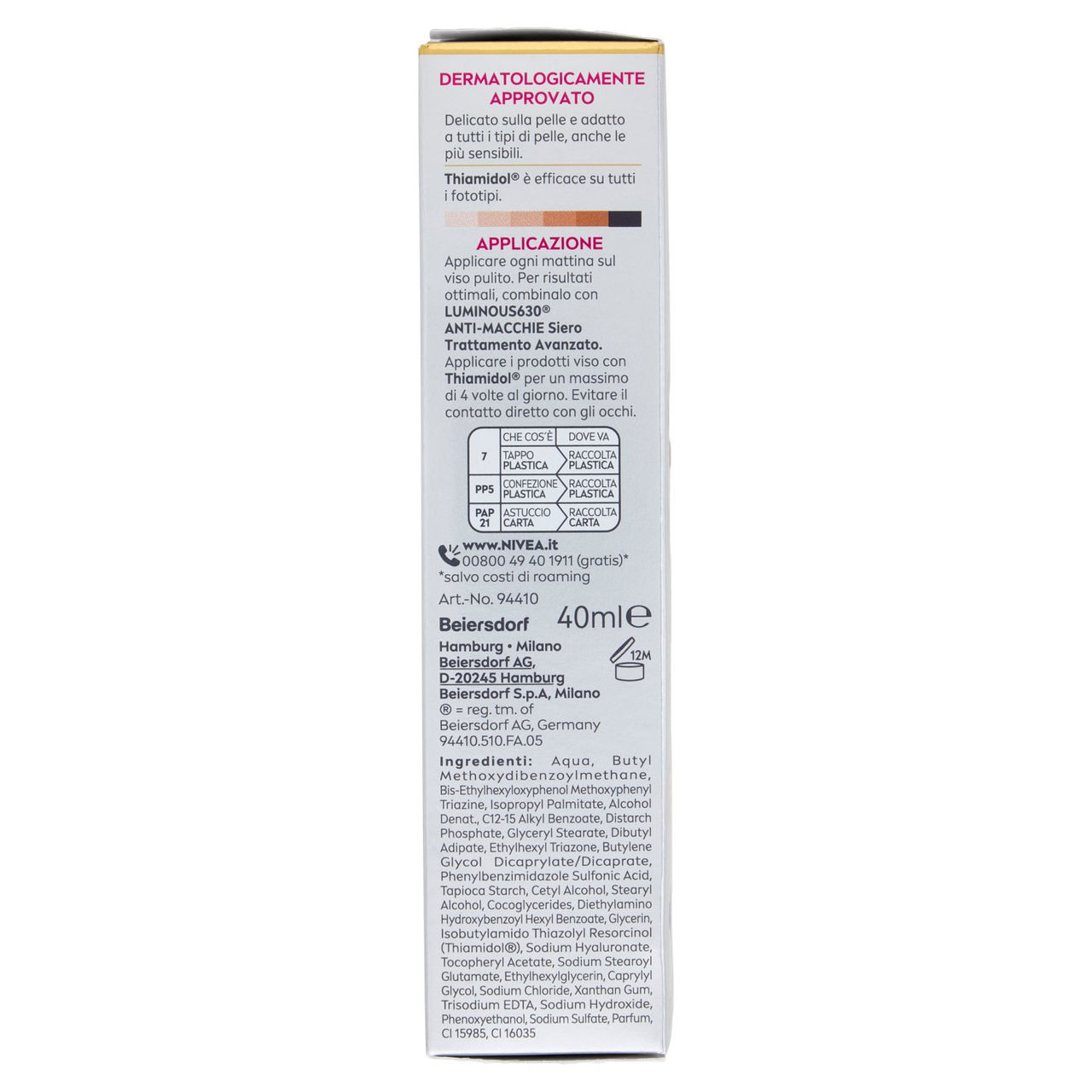 Nivea Luminous630 Anti-Macchie Fluido UV Quotidiano SPF 50 40 ml