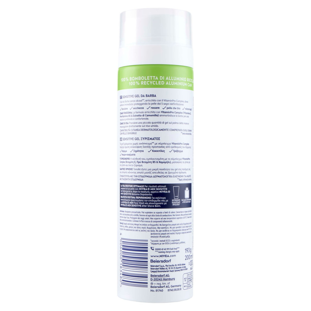 Nivea Men Sensitive Gel da Barba 200 ml