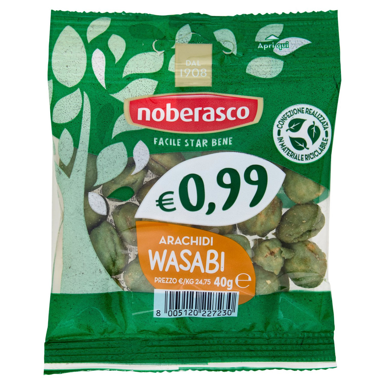 noberasco € 0,99 Arachidi Wasabi 40 g