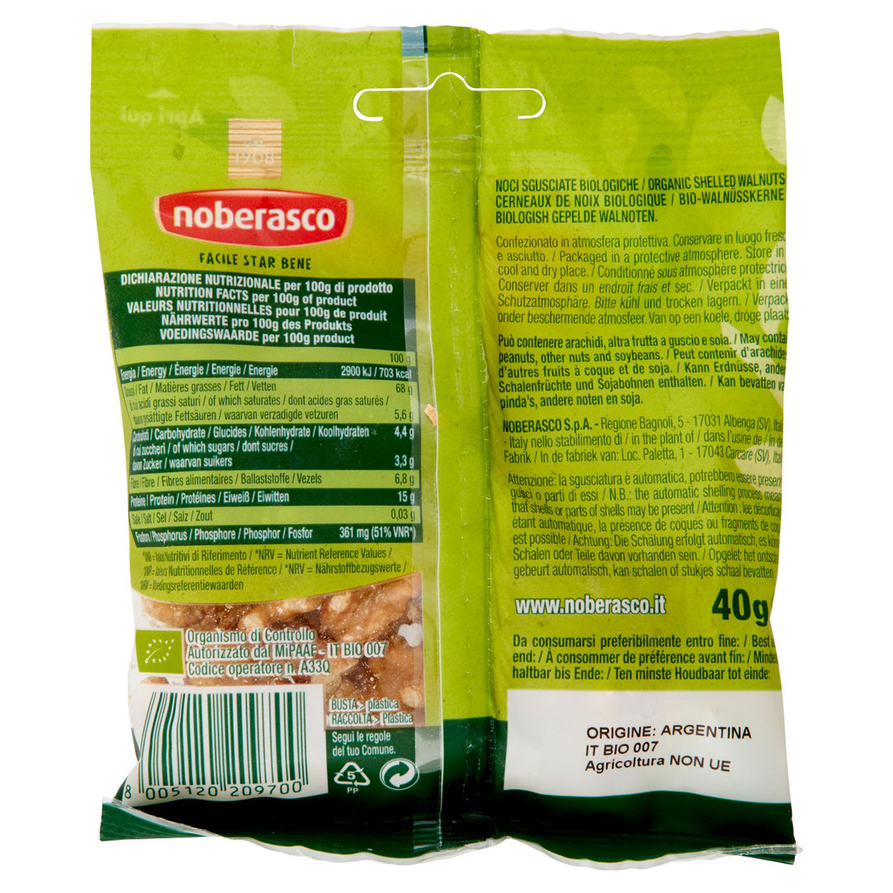 noberasco Bio Noci Sgusciate 40 g