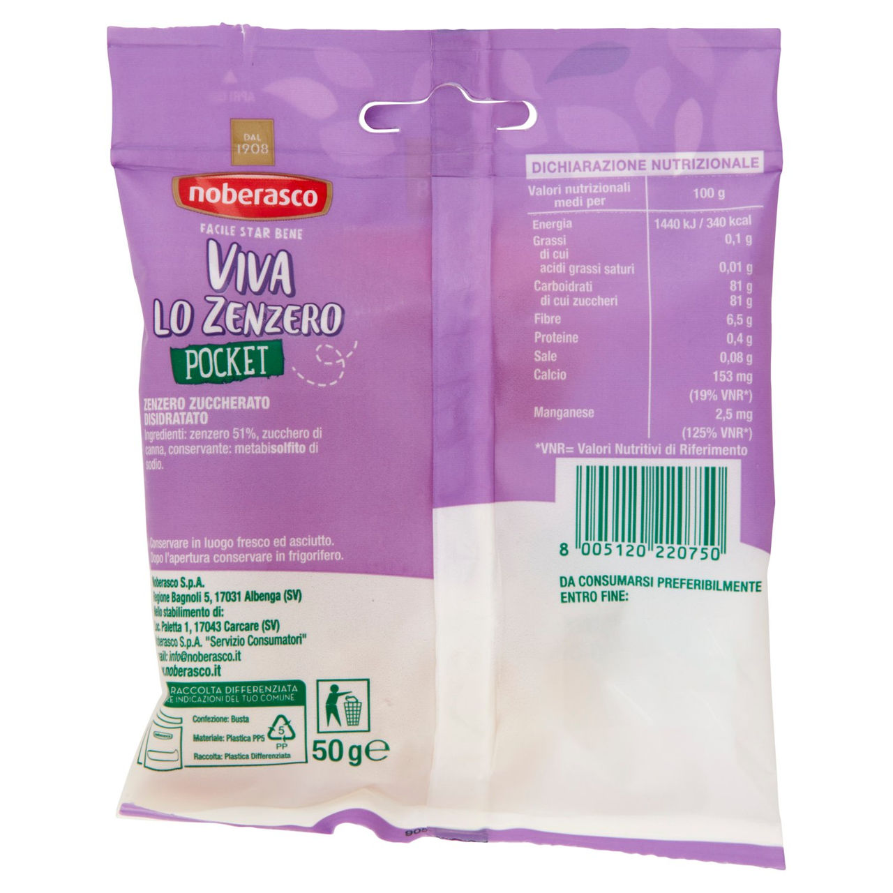 noberasco Viva lo Zenzero Pocket 50 g