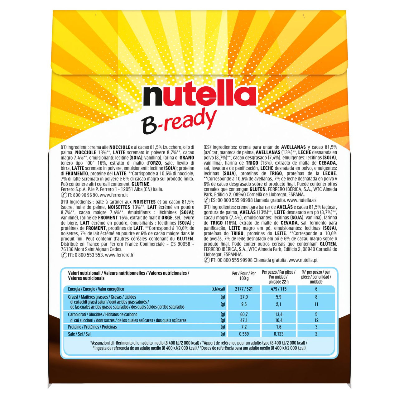 nutella B-ready 6 x 22 g