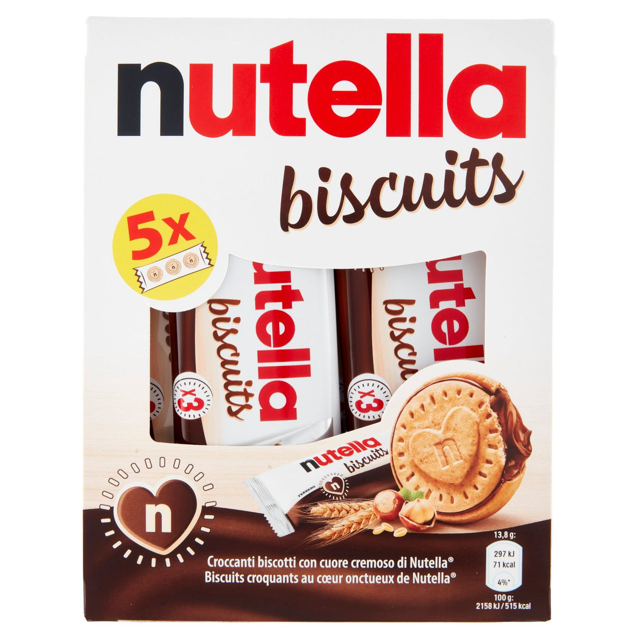 nutella biscuits 5 confezioni da 3 pezzi 207 g