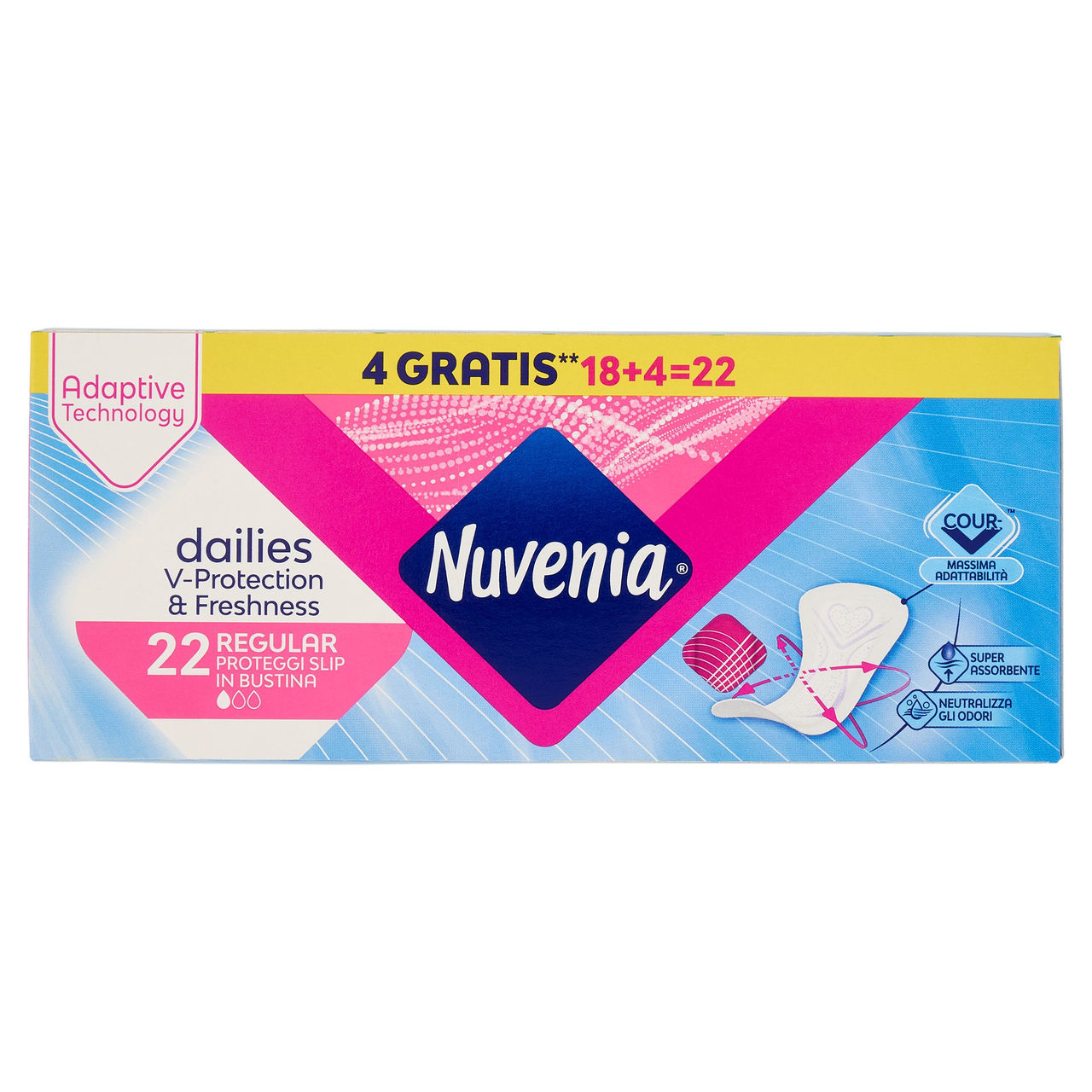 Nuvenia dailies V-Protection & Freshness Regular Proteggi Slip in Bustina 22 pz