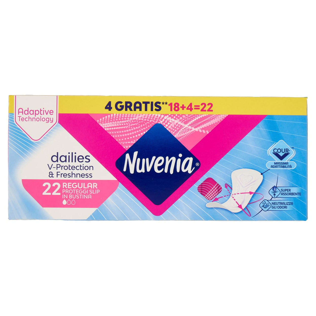 Nuvenia dailies V-Protection & Freshness Regular Proteggi Slip in Bustina 22 pz