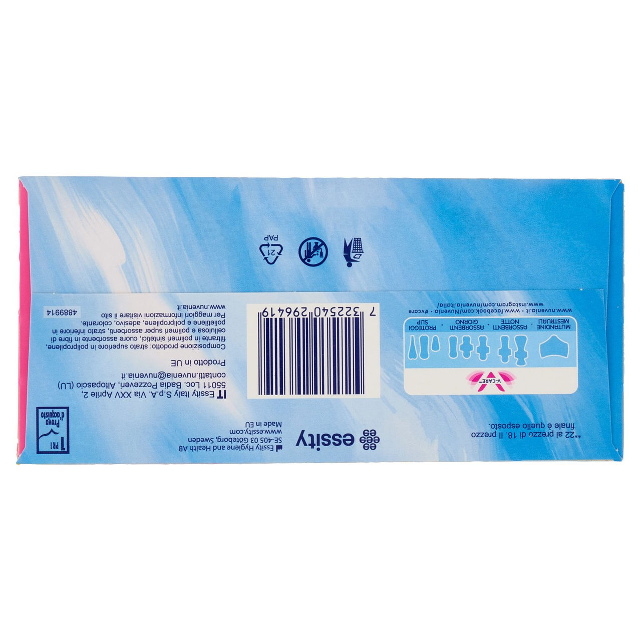 Nuvenia dailies V-Protection & Freshness Regular Proteggi Slip in Bustina 22 pz