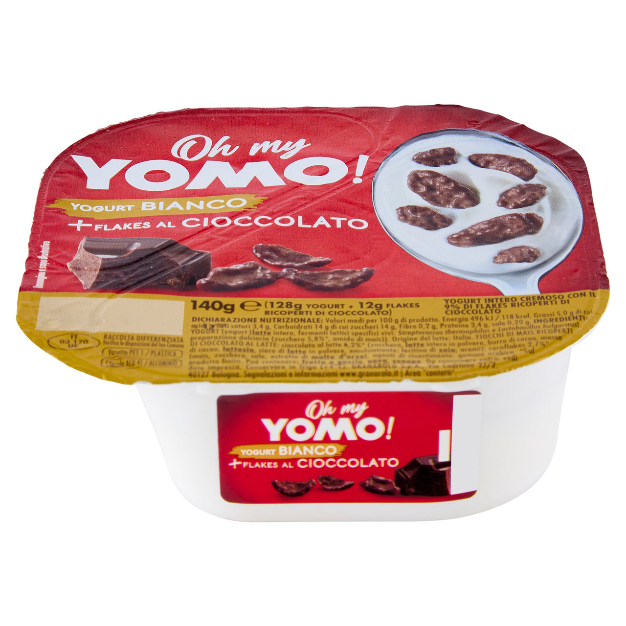 Oh my Yomo! Yogurt Bianco   Flakes al Cioccolato 140 g