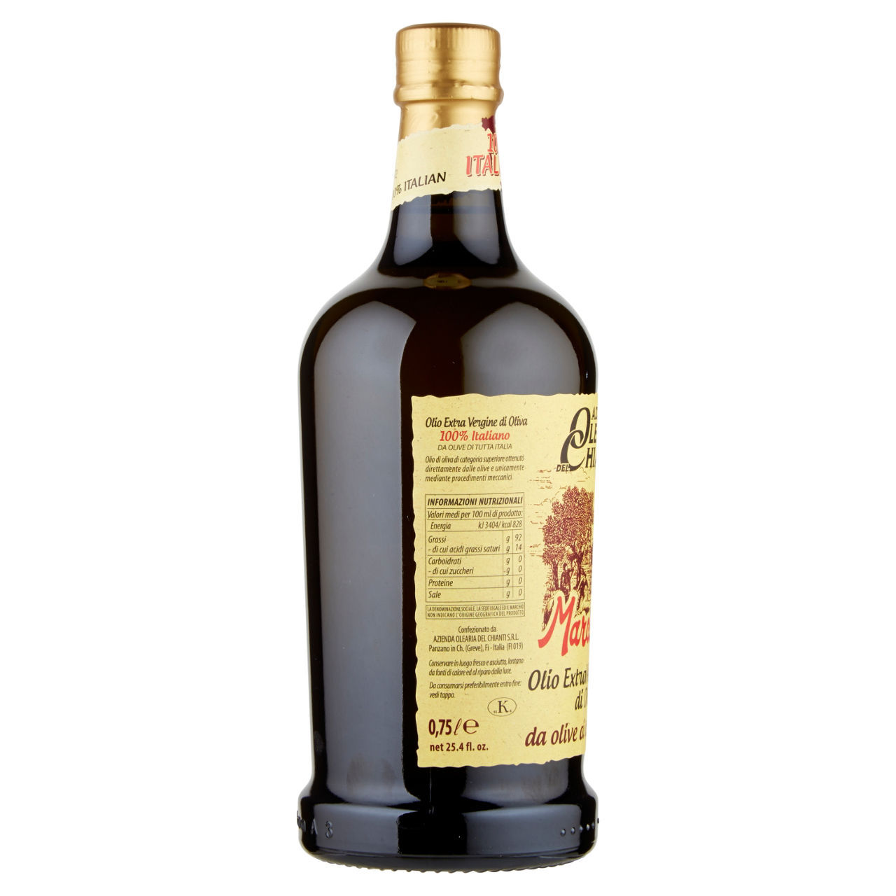 Olio extra vergine di oliva 100% italiano Azienda Olearia del Chianti  750 ml