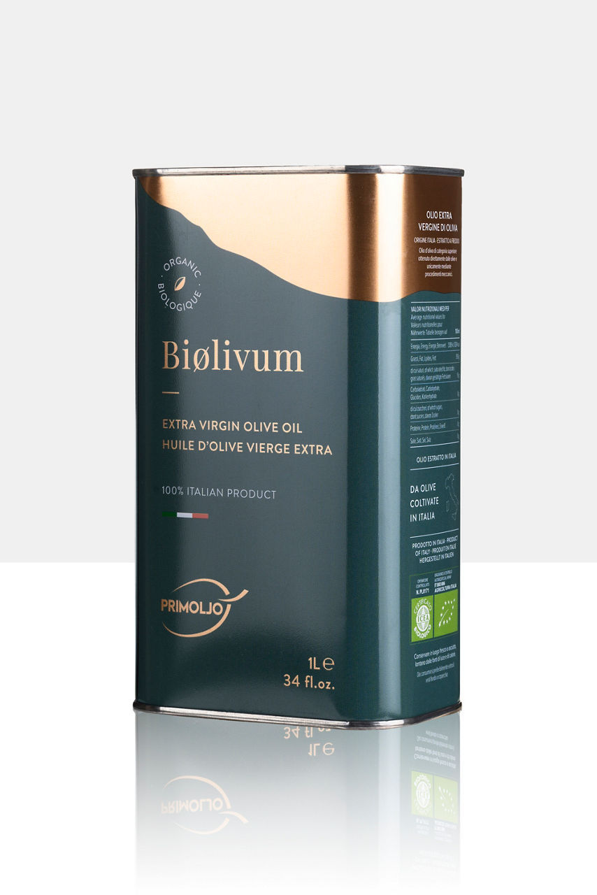 Olio extra vergine di oliva Biolivum Primoljo 100 % italiano 1 l