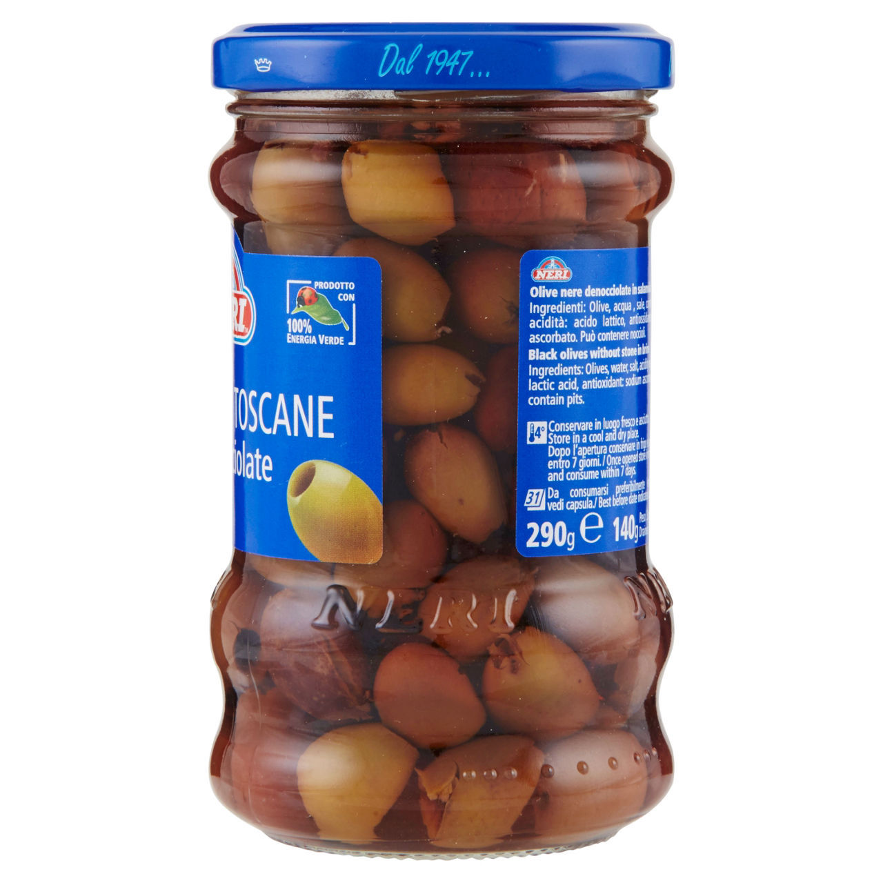 Olive toscane Neri in salamoia denocciolate 140 g