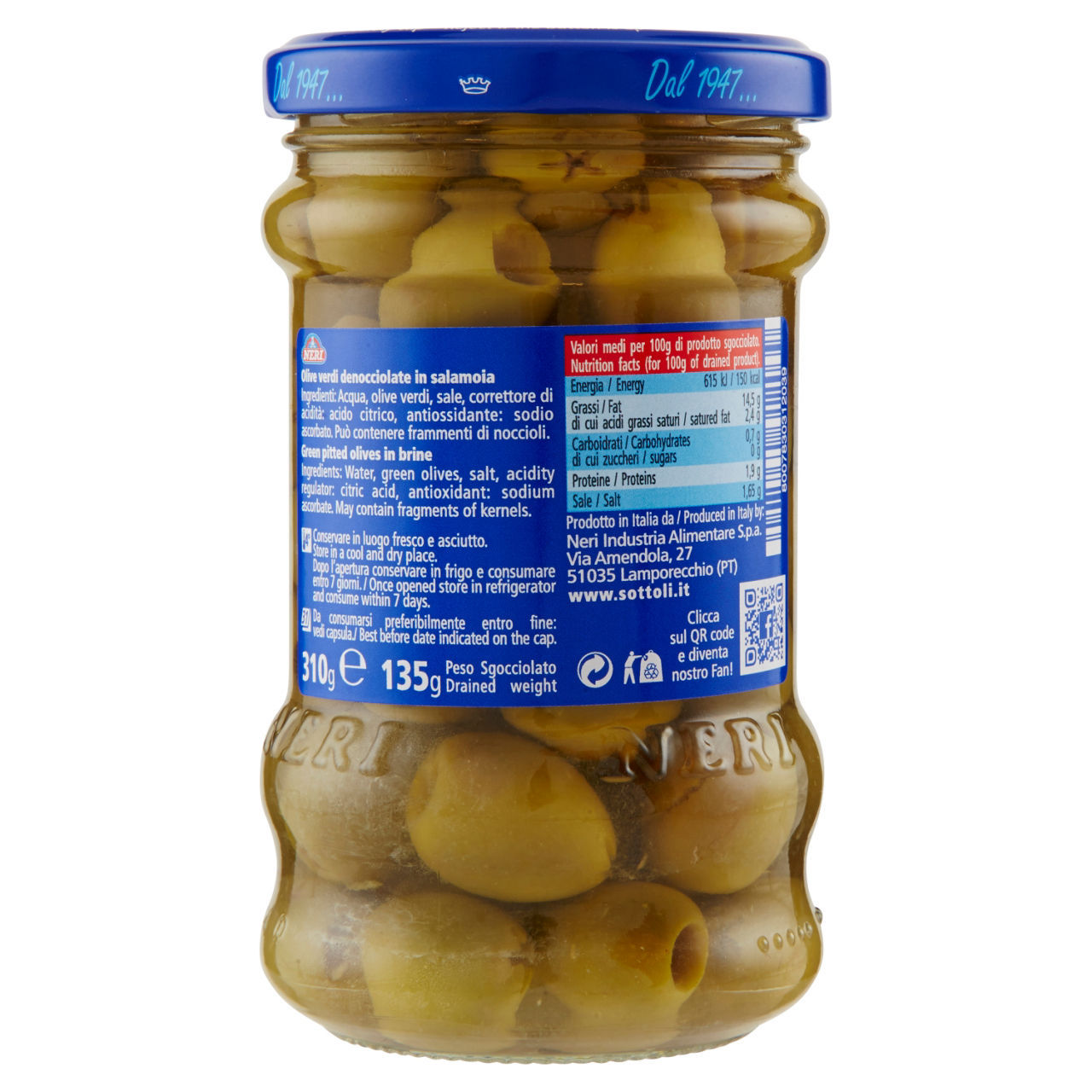 Olive verdi denocciolate Neri  135 g