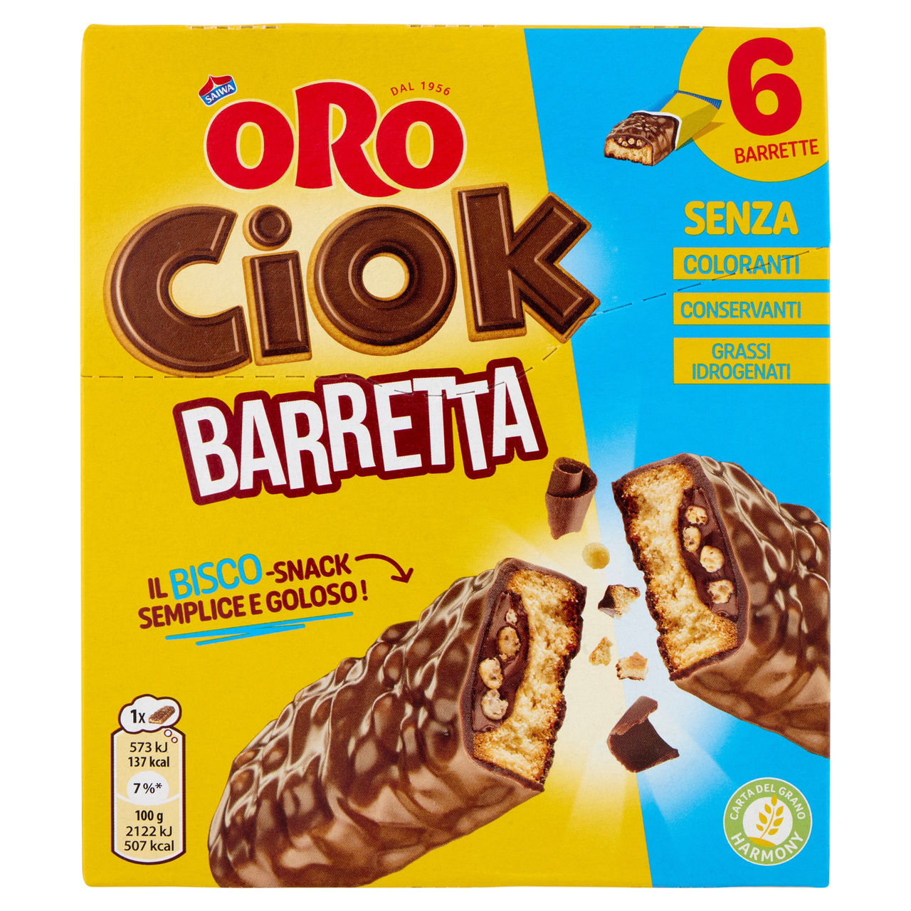 Oro Ciok Barrette al cioccolato al latte - 6 x 27 g