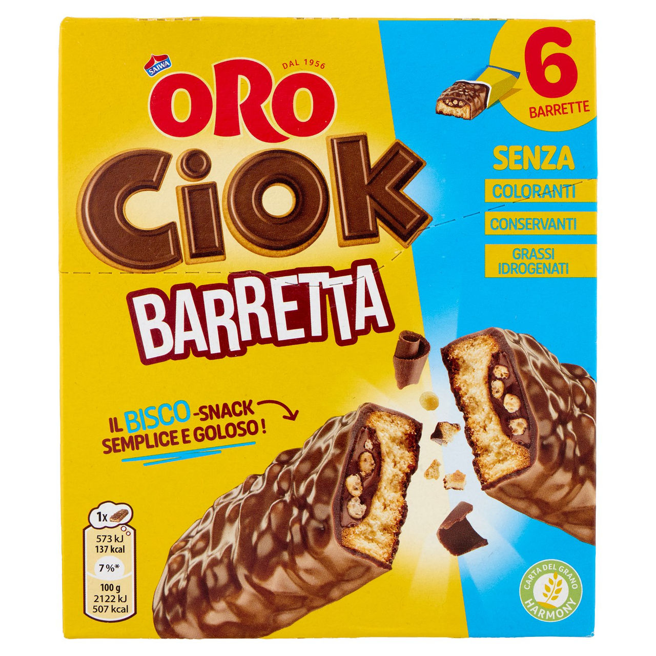 Oro Ciok Barrette al cioccolato al latte - 6 x 27 g
