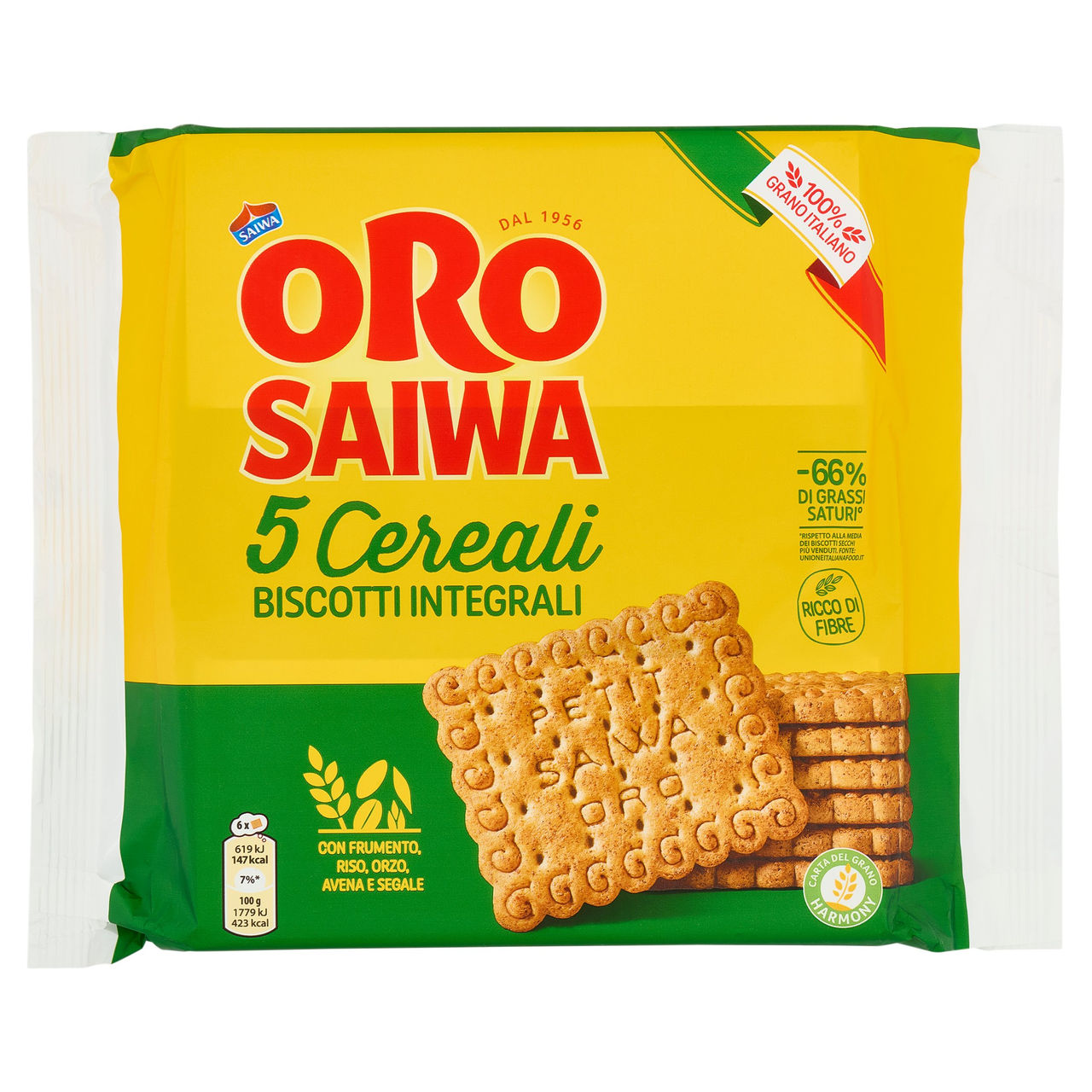 Oro Saiwa biscotti secchi 5 Cereali - 420 g