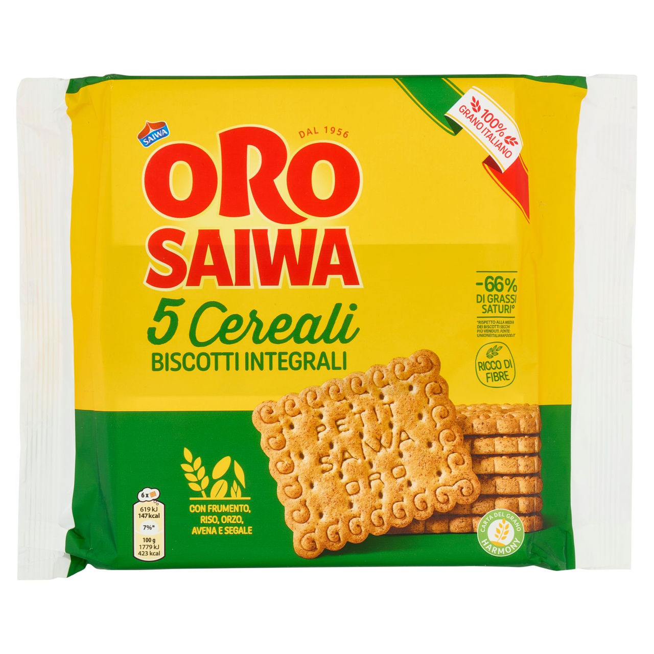 Oro Saiwa biscotti secchi 5 Cereali - 420 g