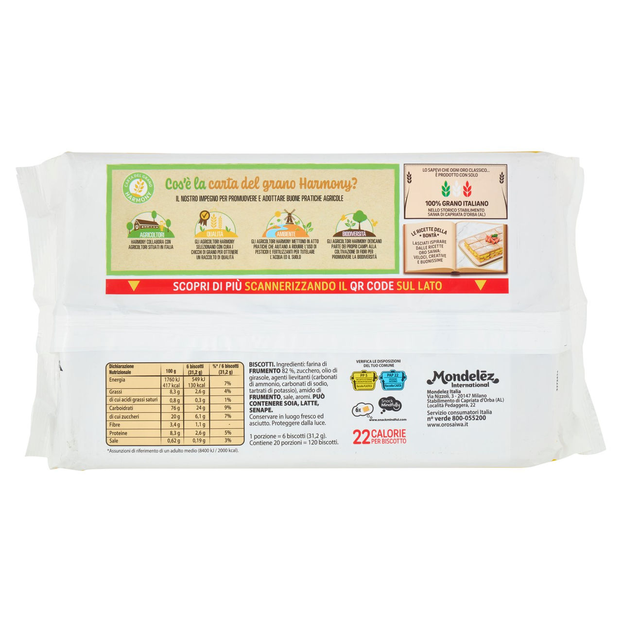 Oro Saiwa biscotti secchi Classici - 625 g