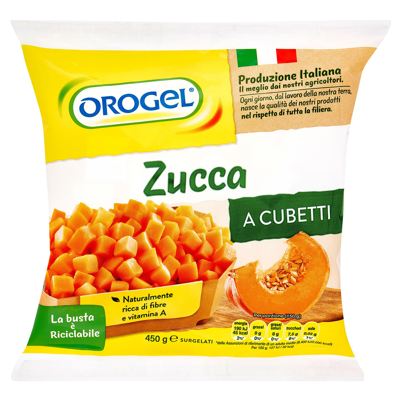 Orogel Zucca a Cubetti Surgelati 450 g