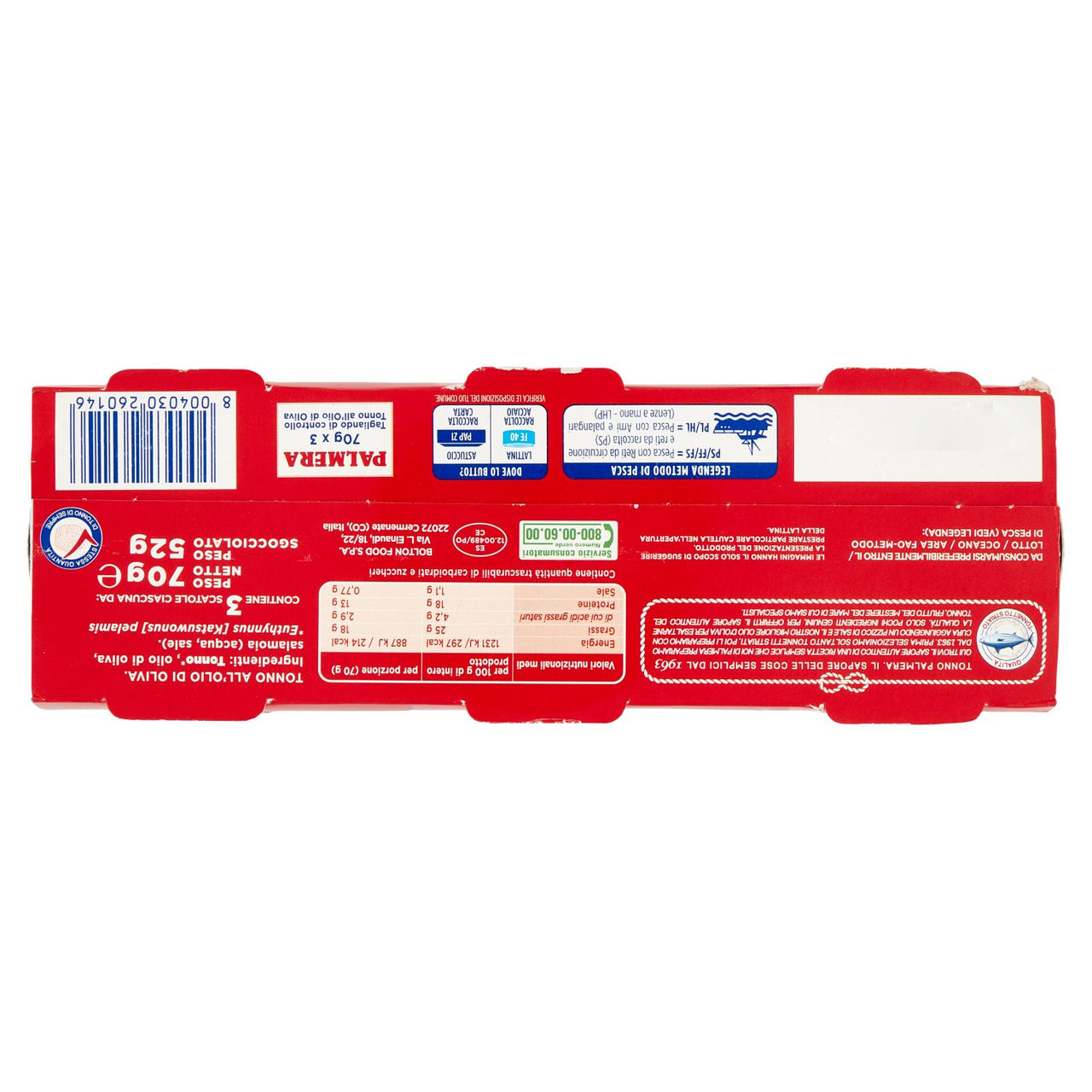 Palmera Tonno all'Olio d'Oliva 3 x 70 g