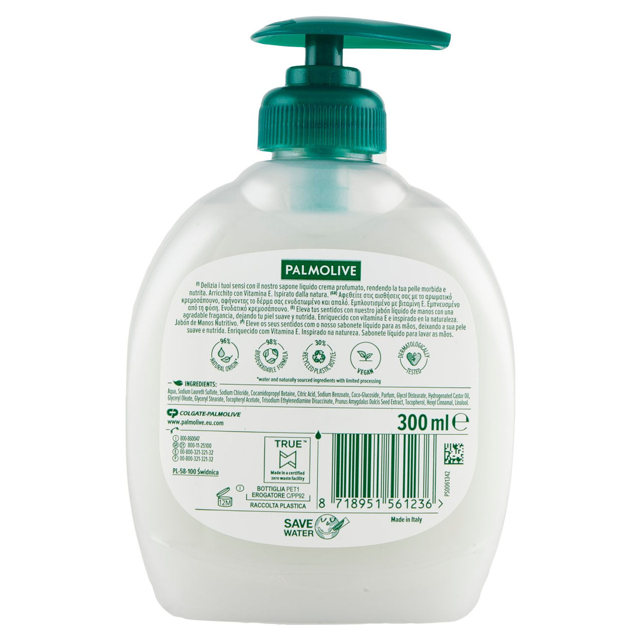 Palmolive sapone liquido mani Naturals Latte e Mandorla 300 ml