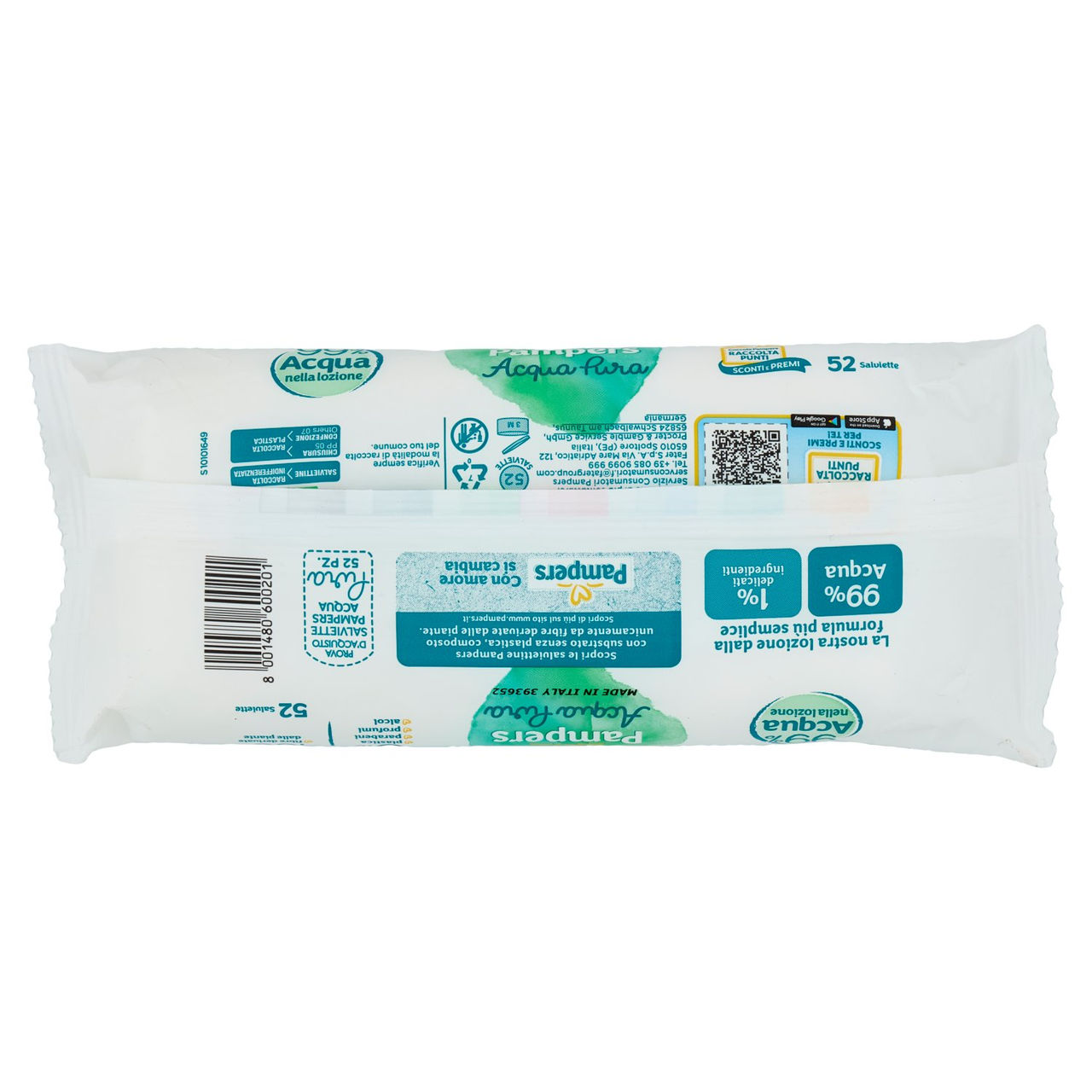 Pampers Acqua Pura Salviette 52 pz