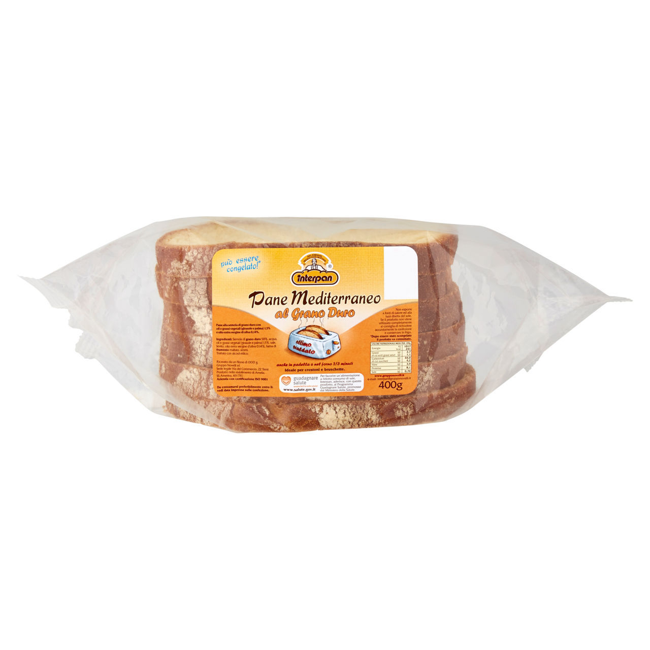 Pane a fette Mediterraneo  di grano duro 400 g