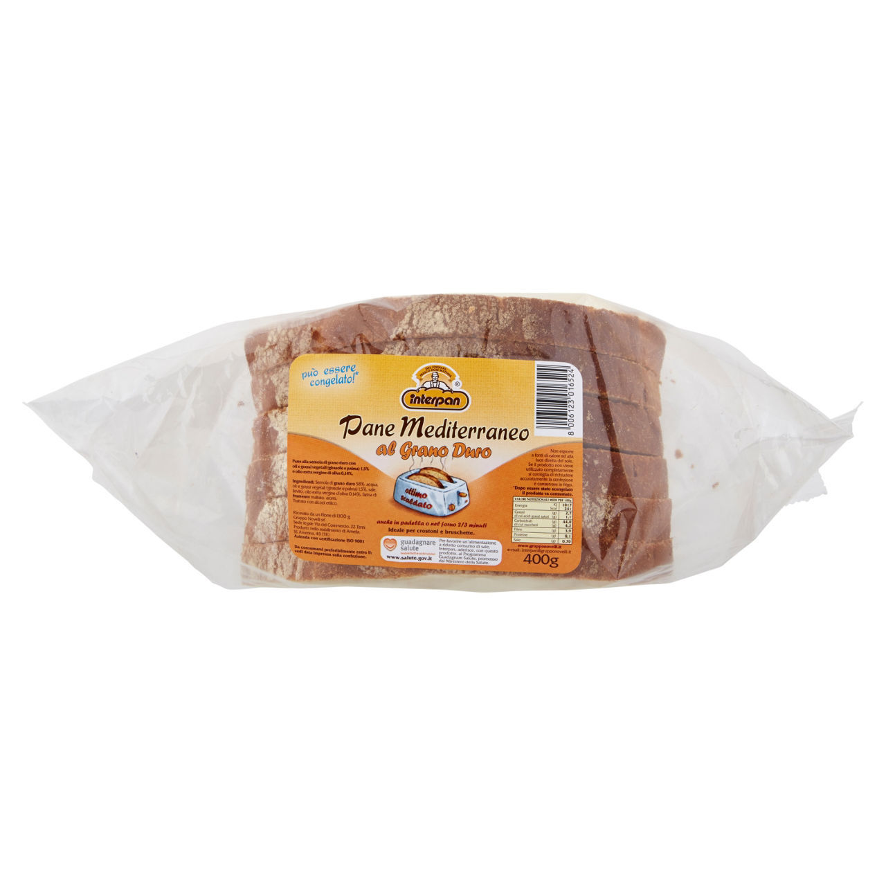 Pane a fette Mediterraneo  di grano duro 400 g