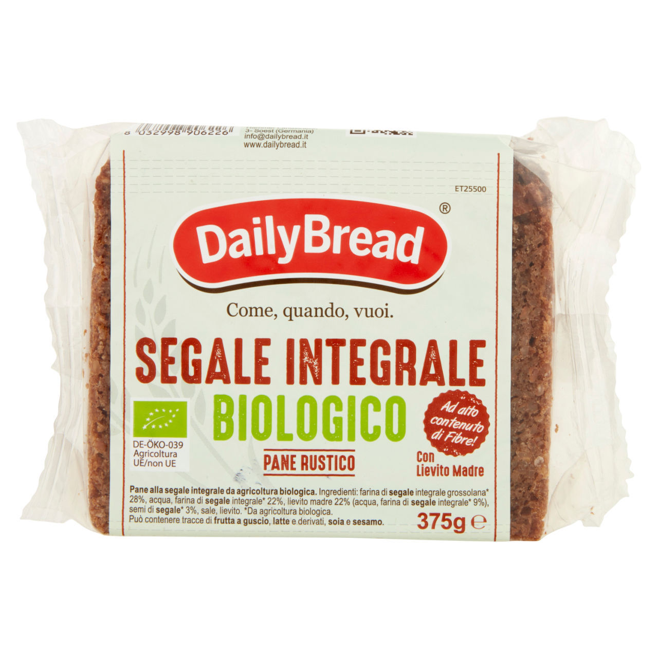 Pane segale integrale DailyBread  375 g