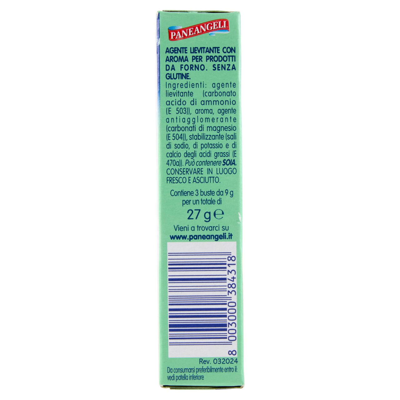 PANEANGELI Lievito Istantaneo Ammoniaca per biscotti 3 x 9 g