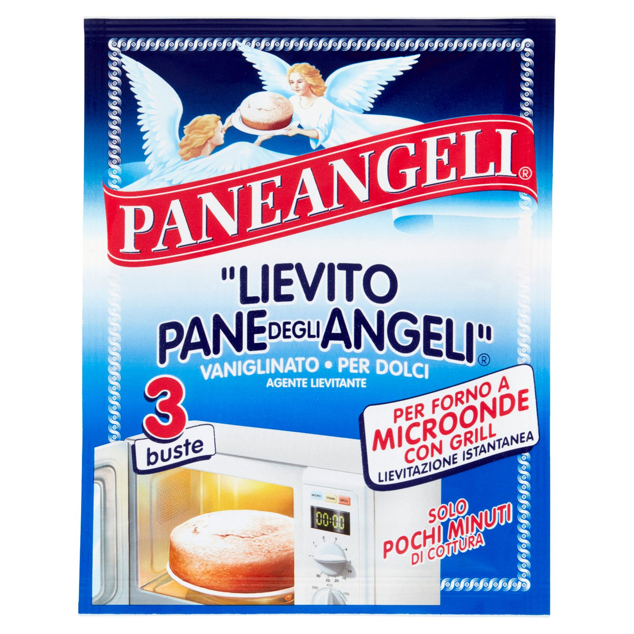 PANEANGELI "Lievito Pane degli Angeli" Vaniglinato per Forno a Microonde con Grill 3 x 12 g