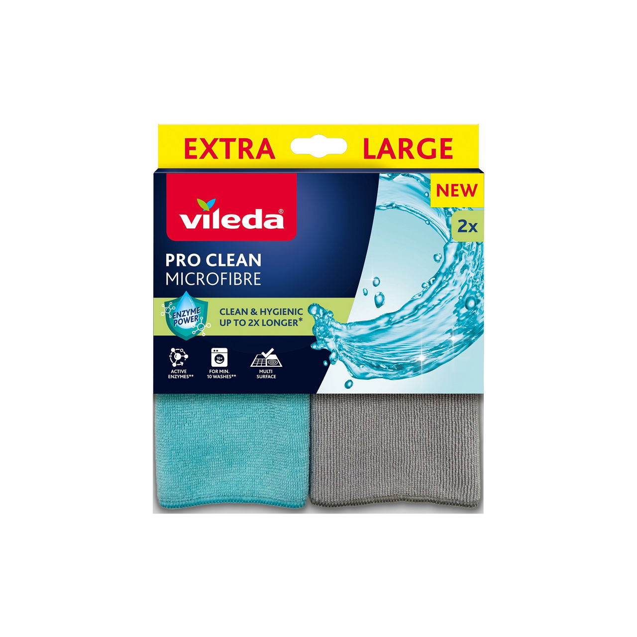 Panno Pro Clean Vileda in microfibra extra large conf. da 2 pezzi
