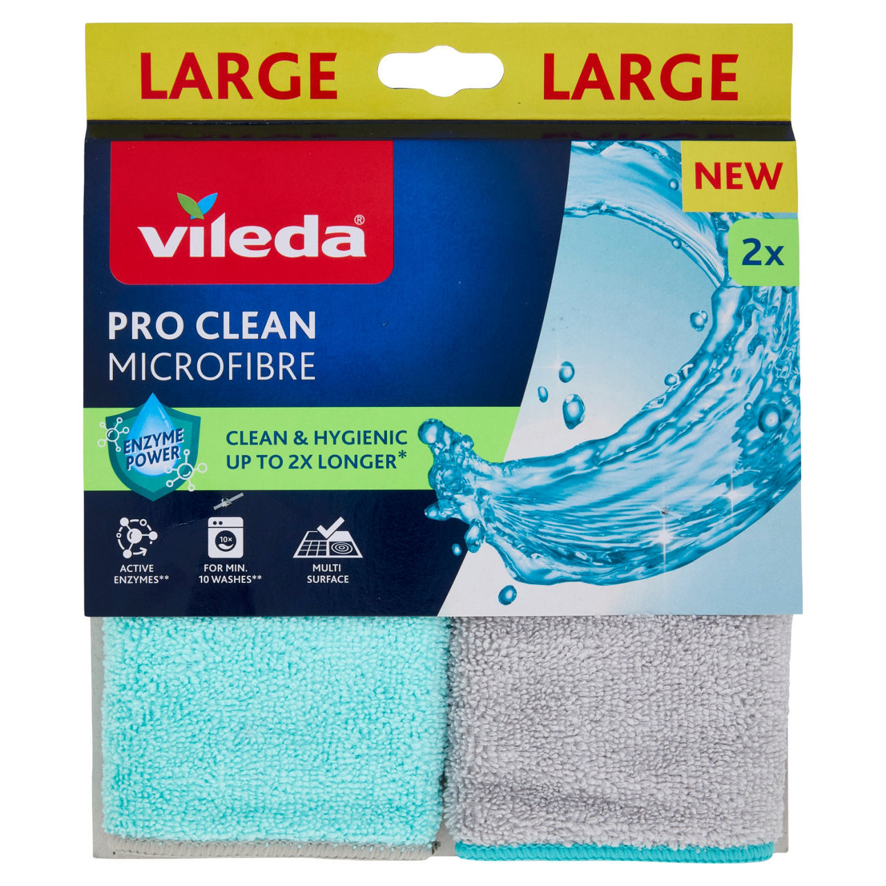 Panno Pro Clean Vileda in microfibra extra large conf. da 2 pezzi