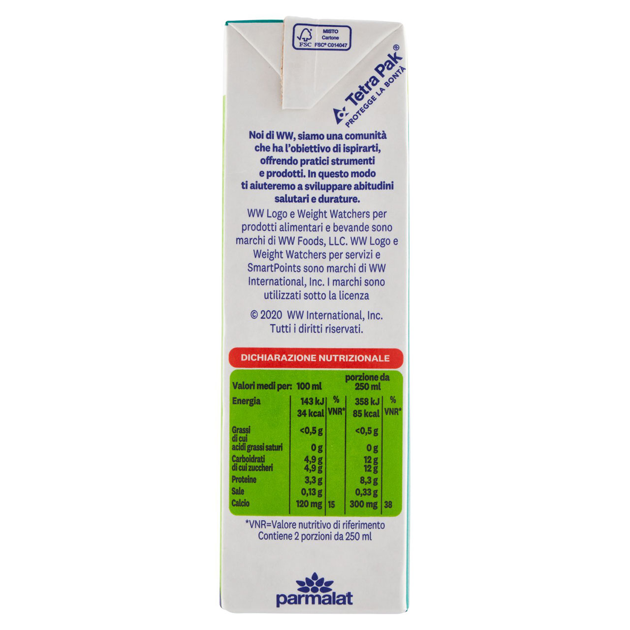 parmalat WW Latte Scremato UHT 500 ml