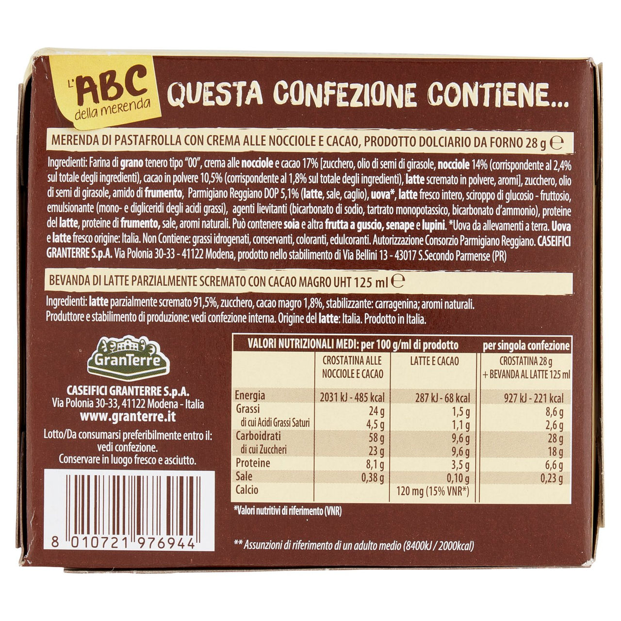 Parmareggio l'ABC della merenda con Crostatina al Cacao