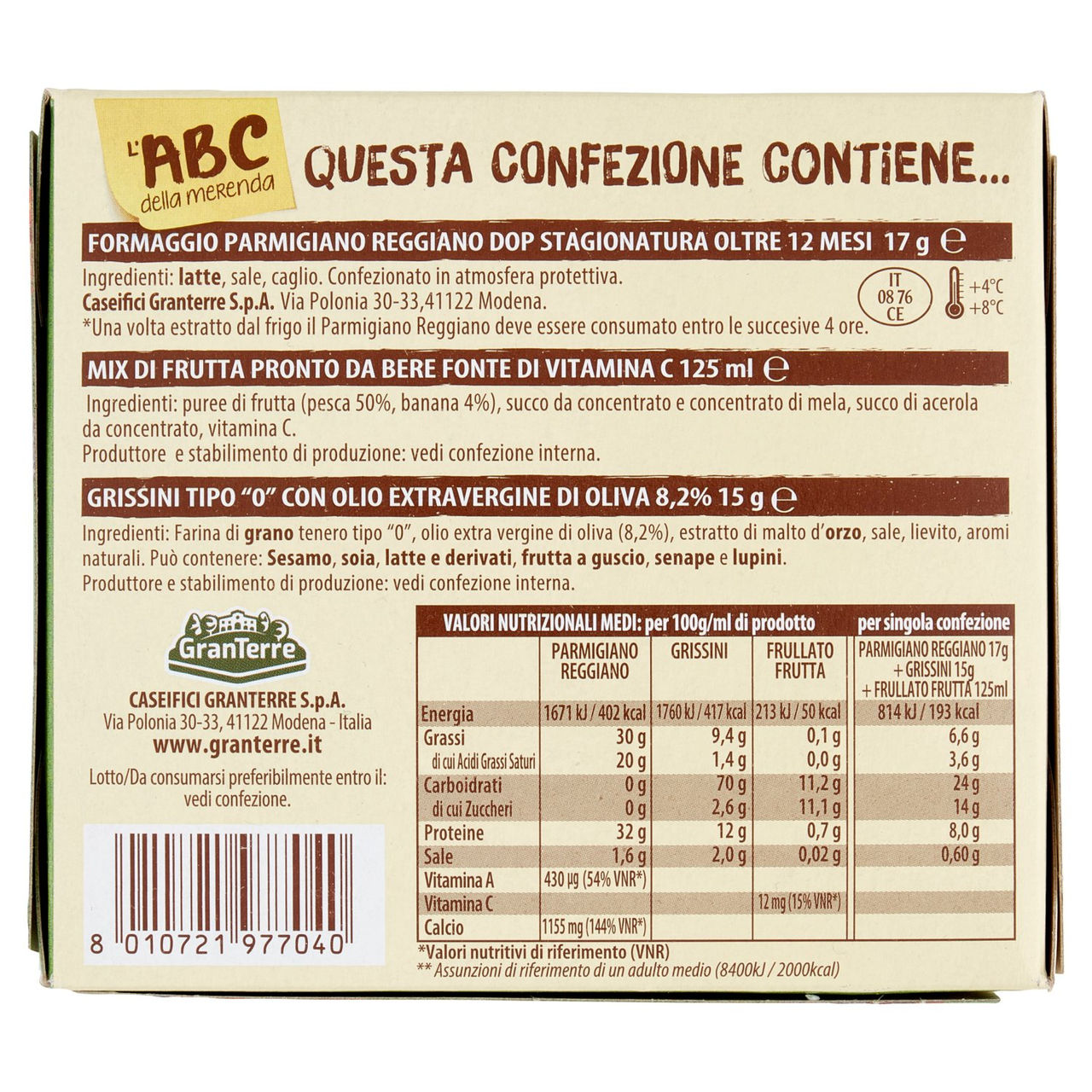 Parmareggio l'ABC della merenda con Parmigiano Reggiano