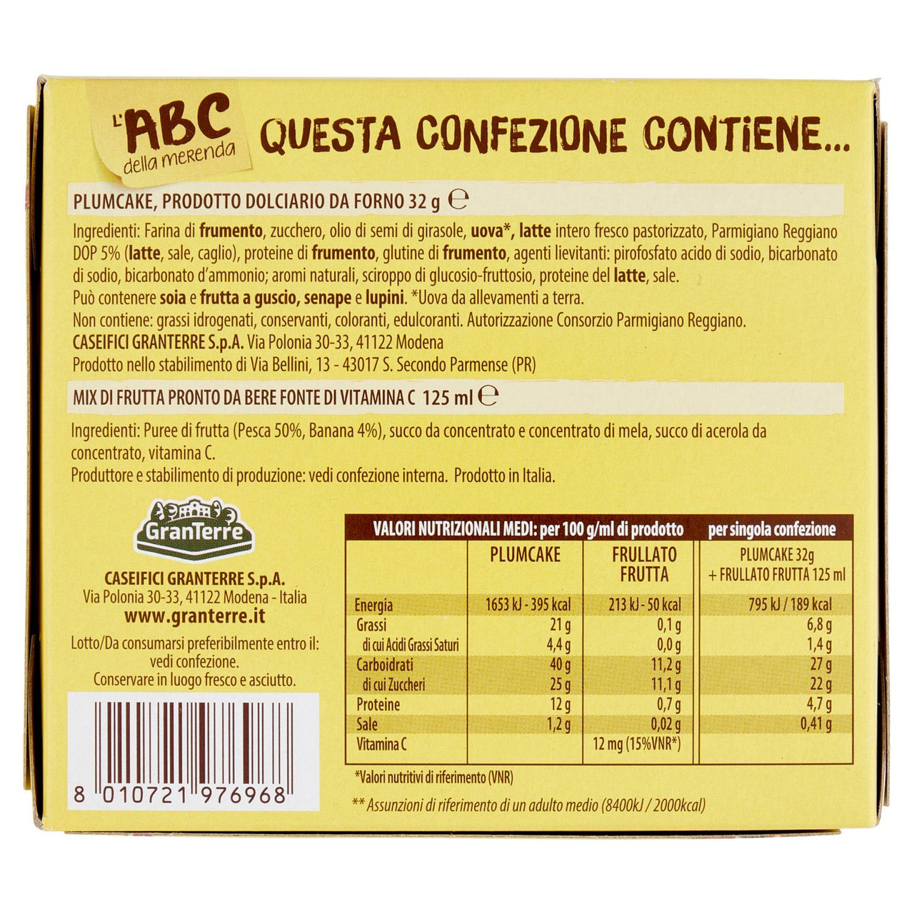 Parmareggio l'ABC della merenda con Plumcake