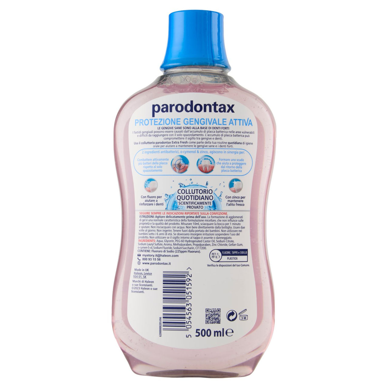 Parodontax collutorio Protezione Gengivale Attiva Denti e Gengive Igiene Dentale Extra Fresh, 500ml
