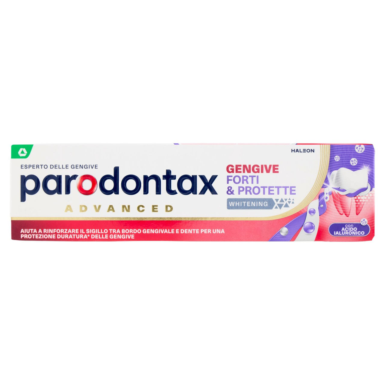 Parodontax Dentifricio Gengive Forti & Protette Whitening con Acido Ialuronico 75 ml