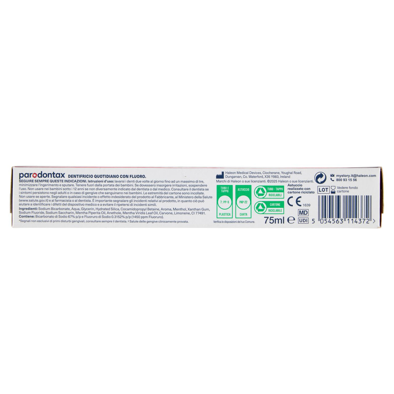 Parodontax ultra clean dentifricio quotidiano con fluoro per gengive più sane e denti forti 75 ml