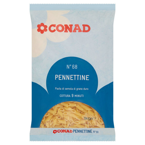 Pasta di Semola di Grano Duro N°68 Pennettine 1 kg Conad