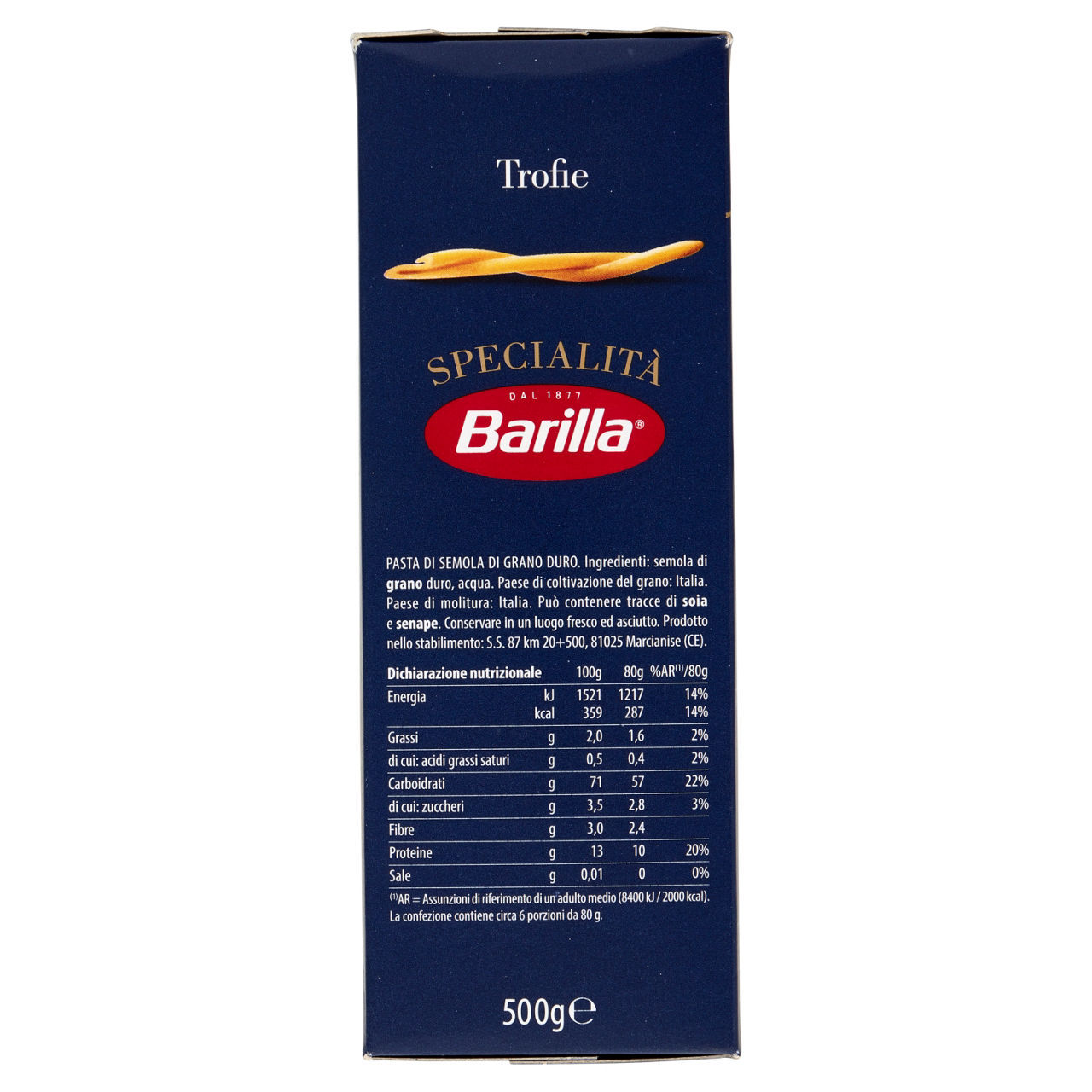 Pasta di semola Specialità Barilla trofie liguri 500 g