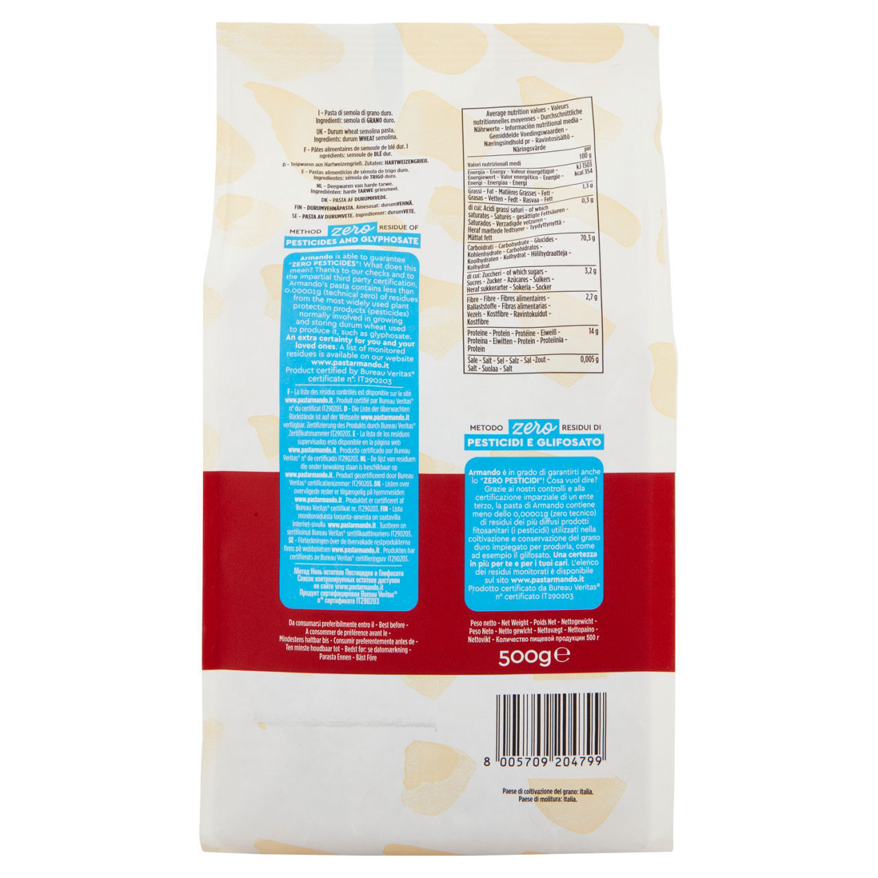 Pasta trafilata al bronzo Armando la mezza manica 500 g