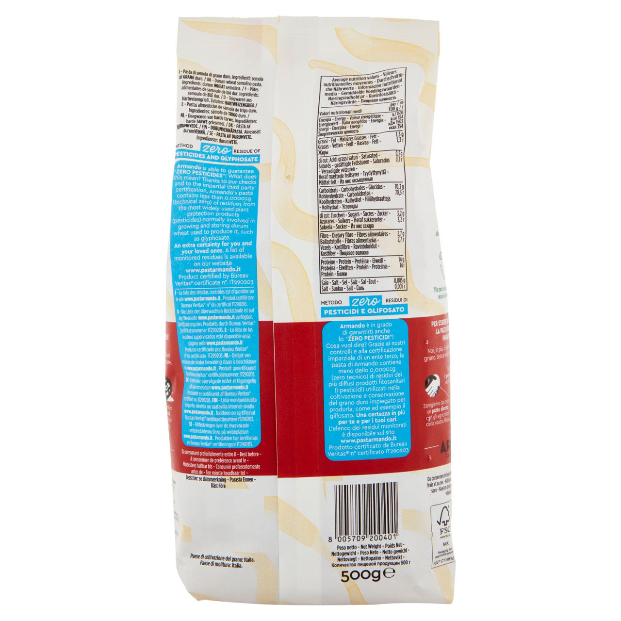 Pasta trafilata al bronzo Armando la treccia 500 g