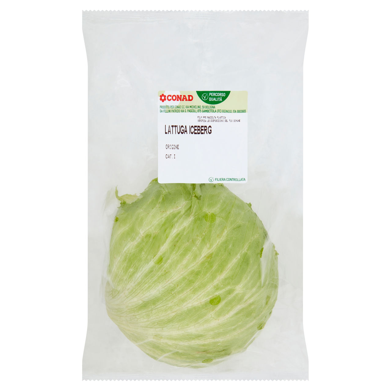 Percorso Qualità Lattuga Iceberg Cal. 200 Cat. I Flowpack 400g CONAD