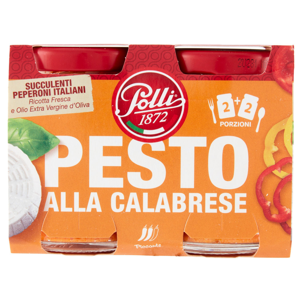 Pesto alla calabrese Polli 1872 con peperoni italiani e ricotta fresca conf. 90 g x 2 pezzi