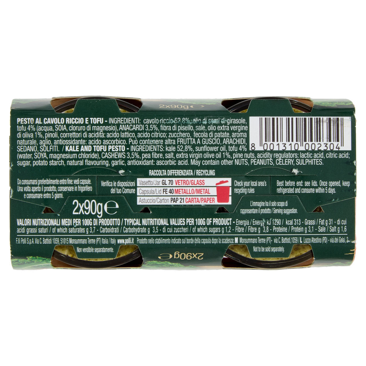 Pesto Polli cavolo riccio conf 2x90 g