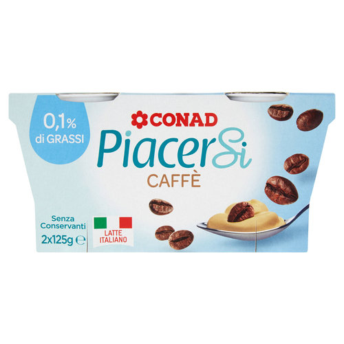 Piacersi 0,1% di Grassi Caffè 2 x 125 g Conad
